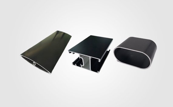 black aluminum extrusion