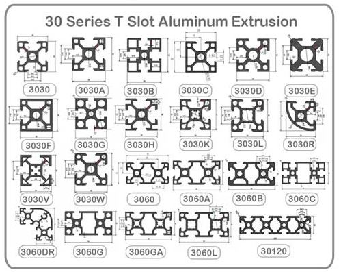 T slot aluminum extrusion profiles