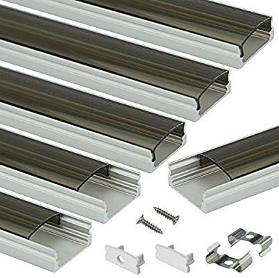 LED Aluminum Extrusion With Smoke Black Diffuser