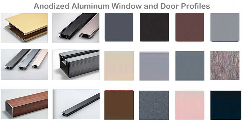 Profilés de portes et fenêtres en aluminium anodisé