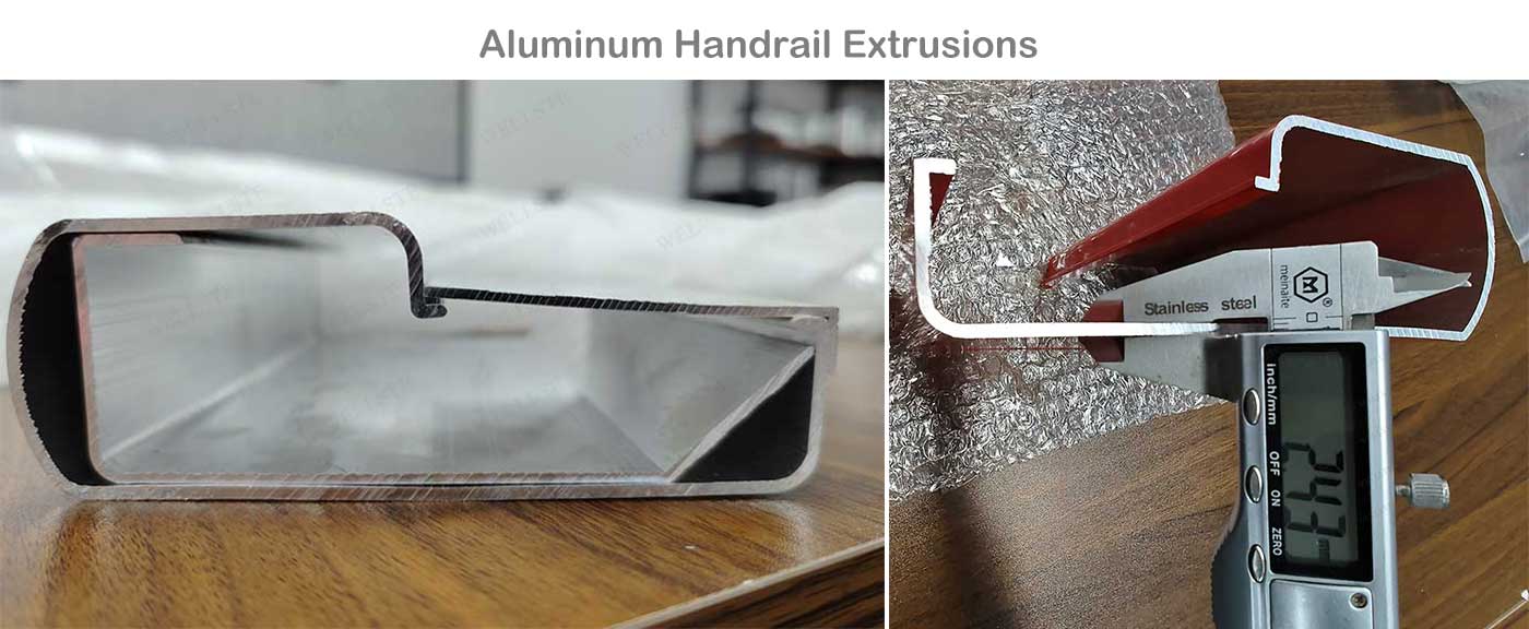 pasamanos de aluminio extruido