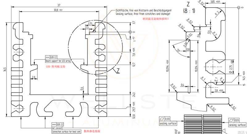 Profilé en aluminium pour LED